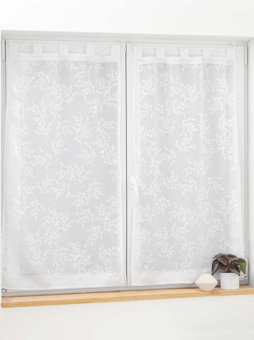 Par de cortinas de visillo con trabillas - Kiabi