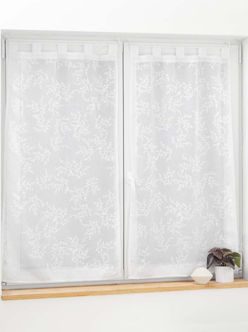 Par de cortinas de visillo con trabillas Blanco - Kiabi