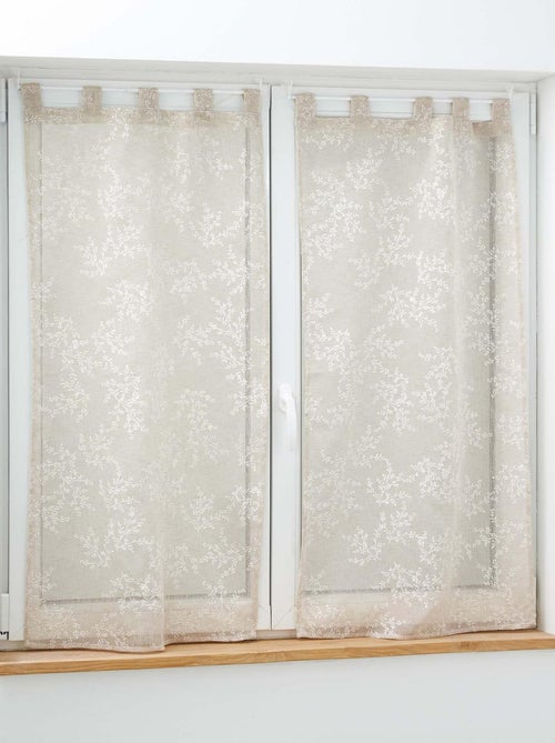 Par de cortinas de visillo con trabillas - Kiabi