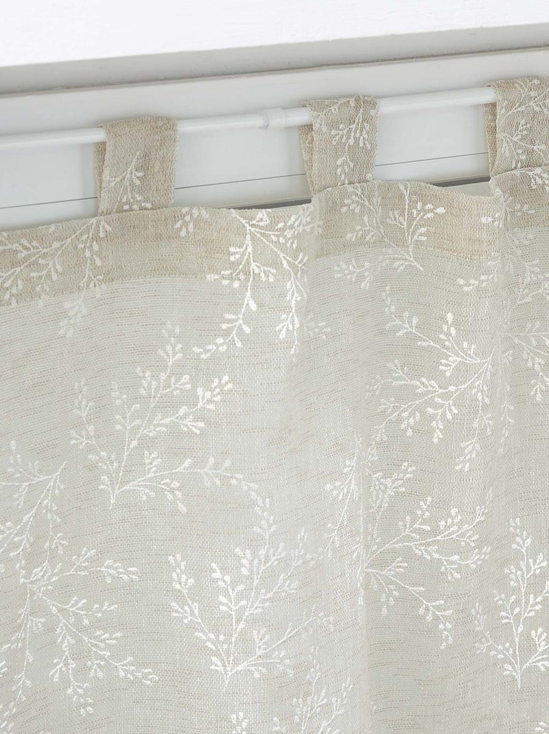 Par de cortinas de visillo con trabillas Taupe - Kiabi