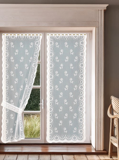 Par de cortinas estilo “Bonne Femme” con abrazaderas - Kiabi