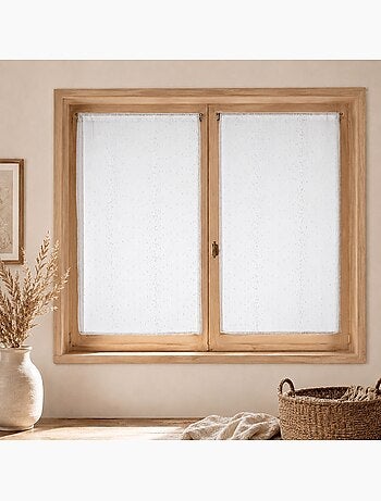 Par de cortinas finas de organza a rayas