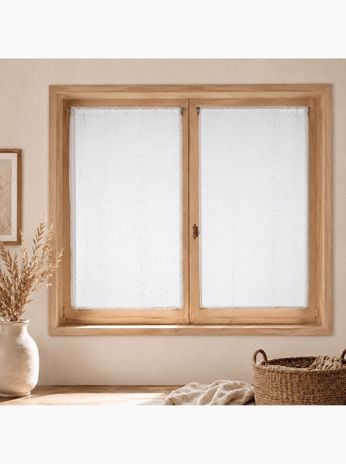 Par de cortinas finas de organza a rayas - Kiabi Par de cortinas finas de organza a rayas - Kiabi