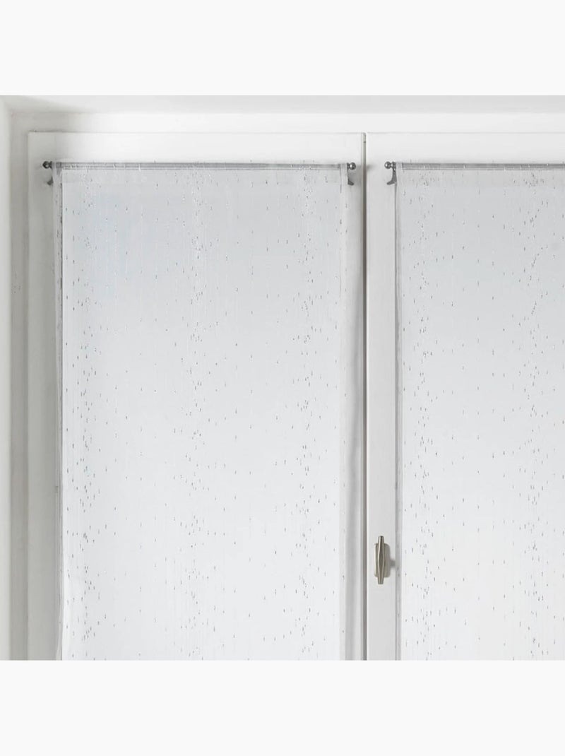 Par de cortinas finas de organza a rayas Blanco - Kiabi