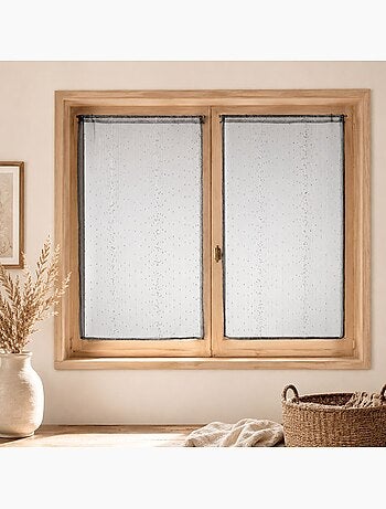 Par de cortinas finas de organza a rayas
