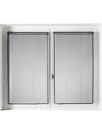 Par de cortinas finas de organza a rayas