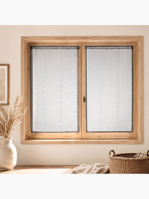 Par de cortinas finas de organza a rayas - Kiabi