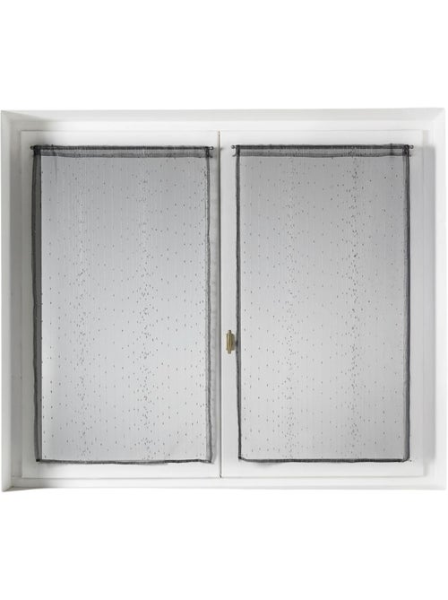 Par de cortinas finas de organza a rayas - Kiabi