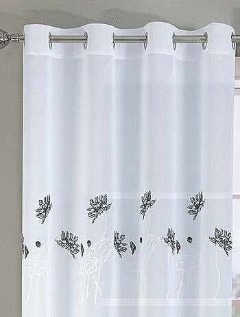 Par de cortinas florales plomadas