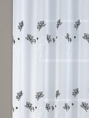 Par de cortinas florales plomadas