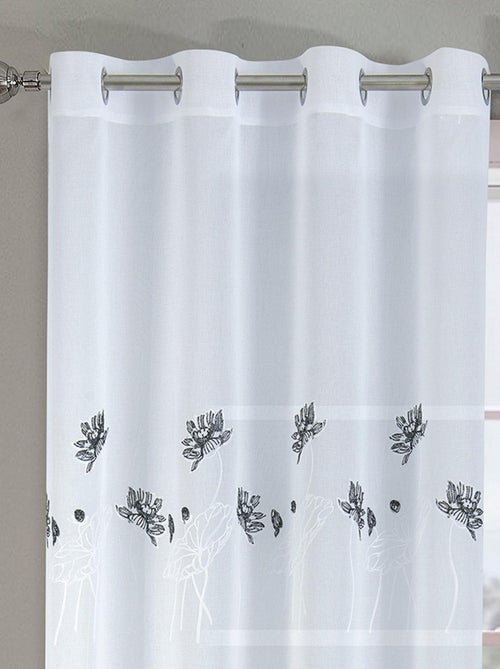 Par de cortinas florales plomadas - Kiabi