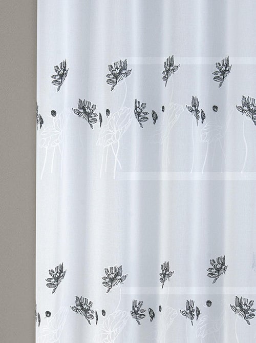 Par de cortinas florales plomadas - Kiabi