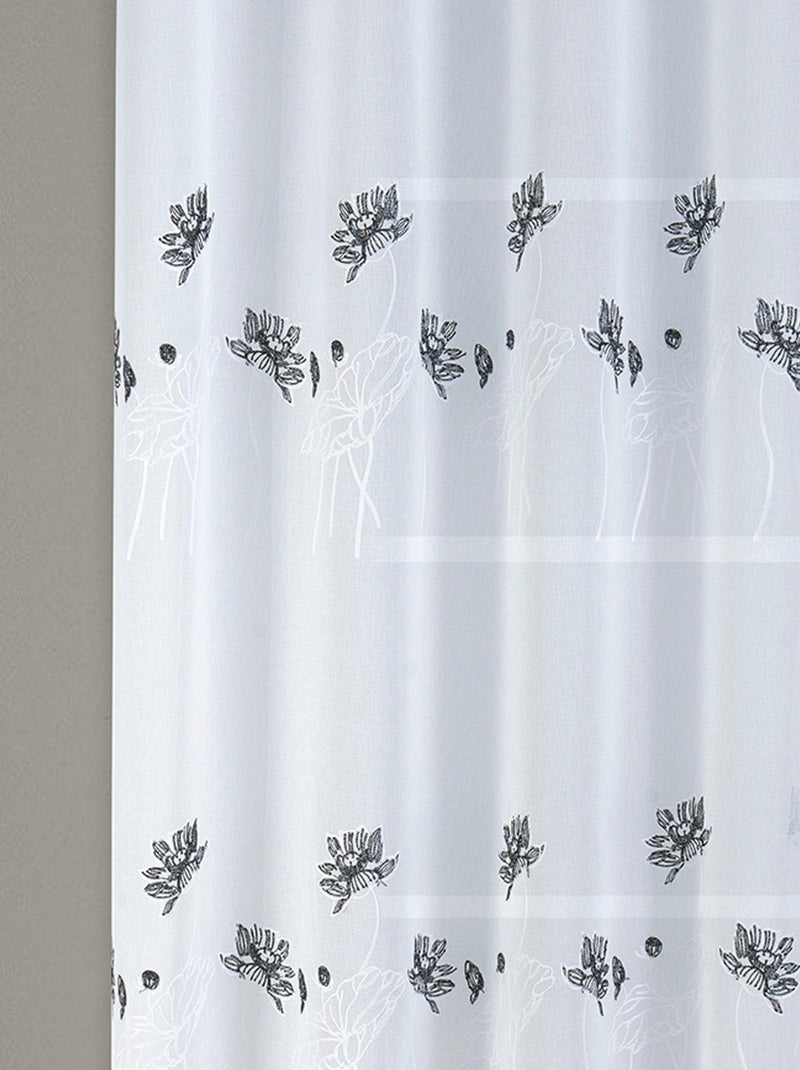 Par de cortinas florales plomadas Negro - Kiabi