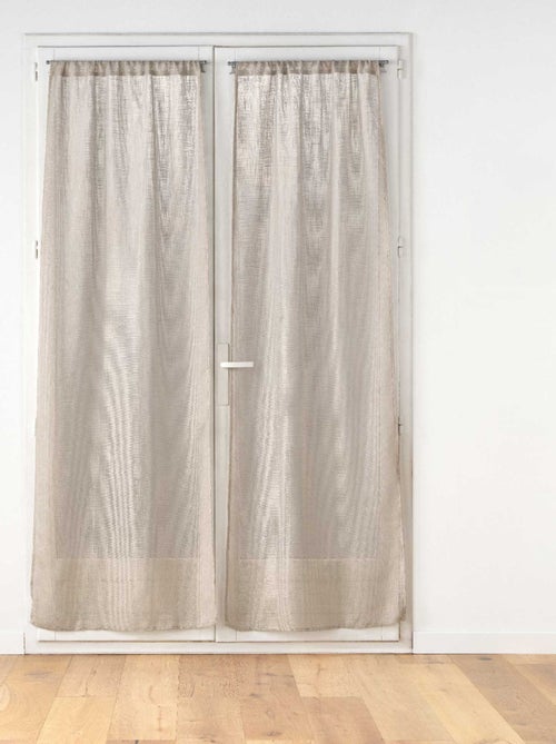 Par de Cortinas Haltona Blancas Efecto Lino Tejidas - Kiabi