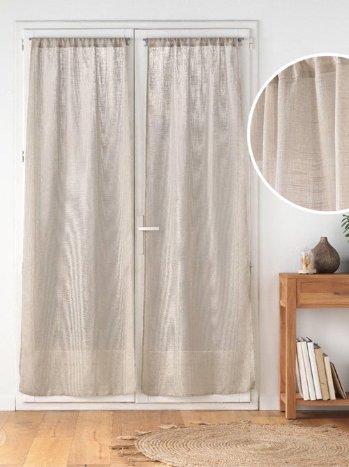 Par de Cortinas Haltona Blancas Efecto Lino Tejidas - Kiabi