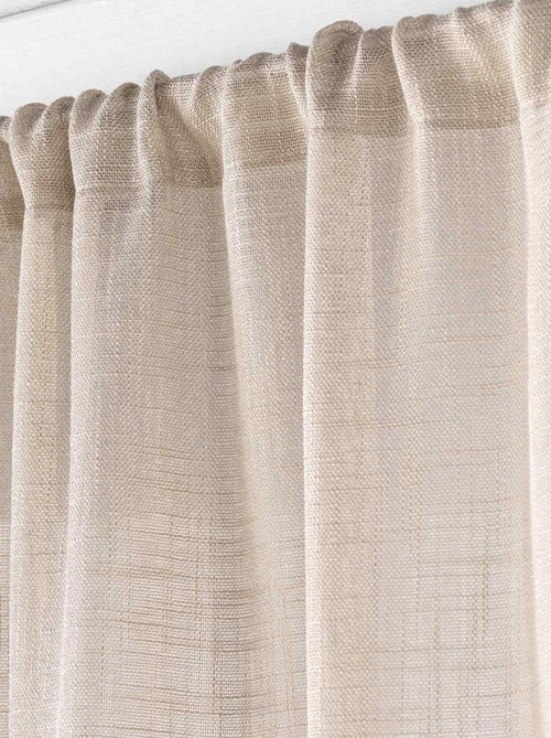 Par de Cortinas Haltona Blancas Efecto Lino Tejidas - Kiabi
