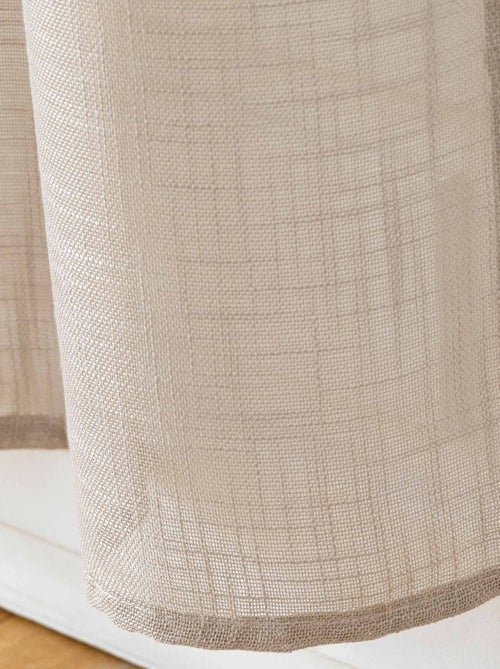 Par de Cortinas Haltona Blancas Efecto Lino Tejidas - Kiabi