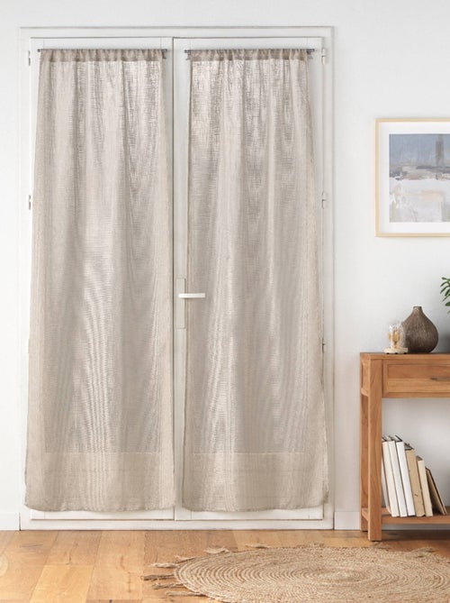Par de Cortinas Haltona Blancas Efecto Lino Tejidas - Kiabi