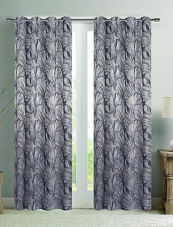Par de cortinas jacquard tejido con relieve abstracto