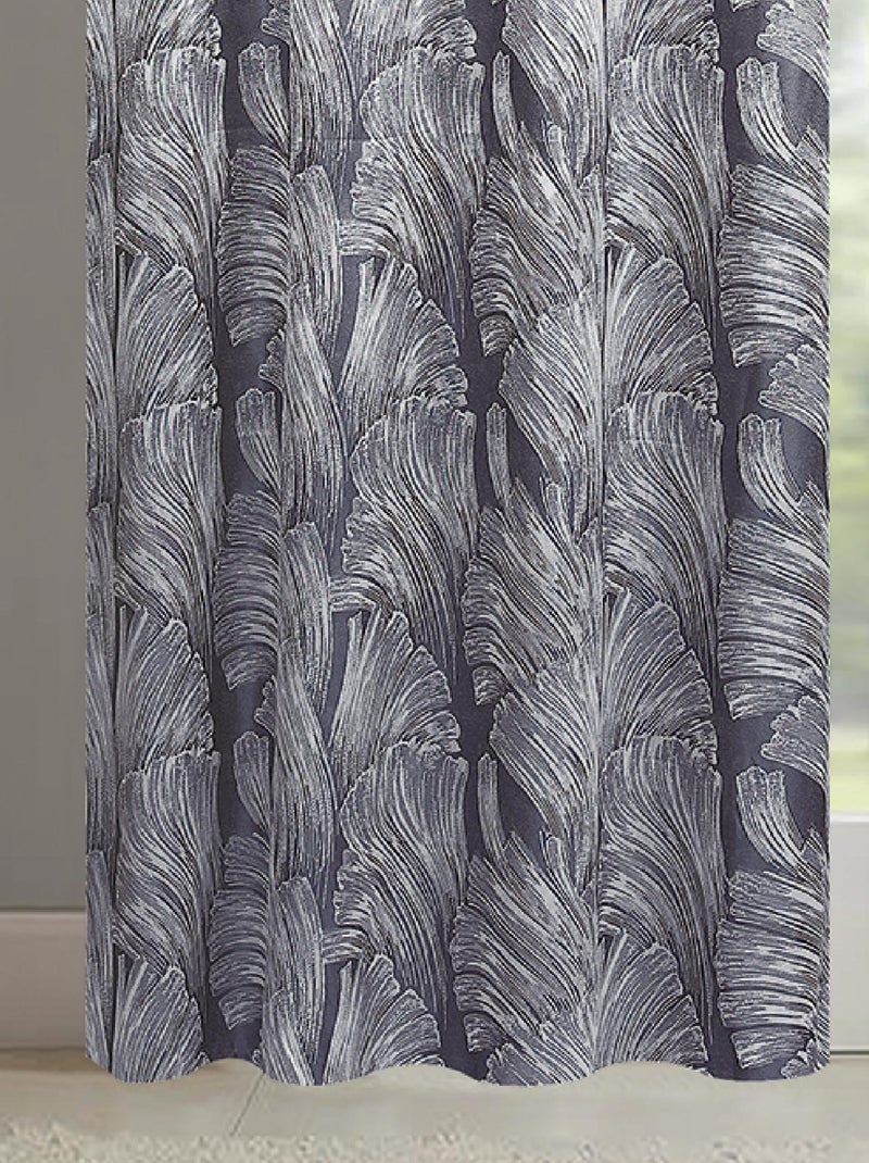 Par de cortinas jacquard tejido con relieve abstracto Gris antracita - Kiabi