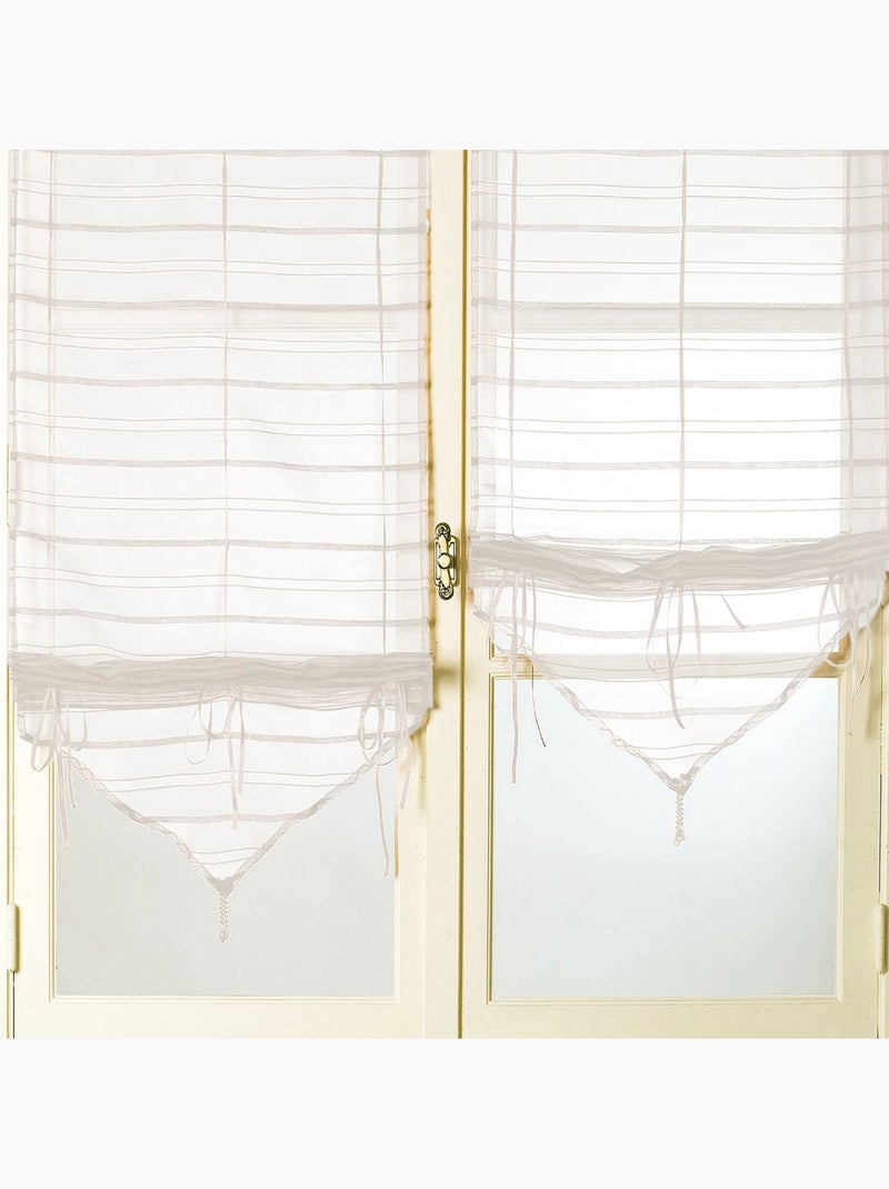 Par de cortinas ligeras ajustables Marfil - Kiabi