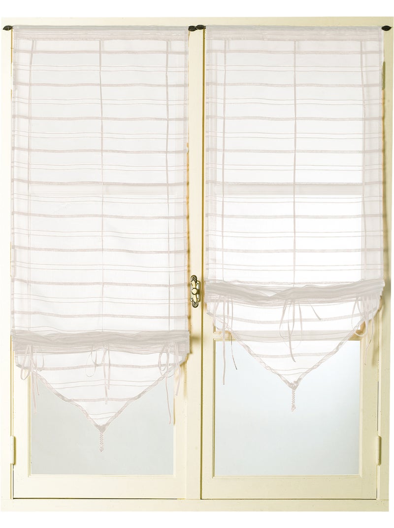 Par de cortinas ligeras ajustables Marfil - Kiabi