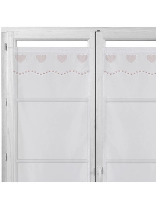 Par de cortinas ligeras bordadas con corazones - Kiabi
