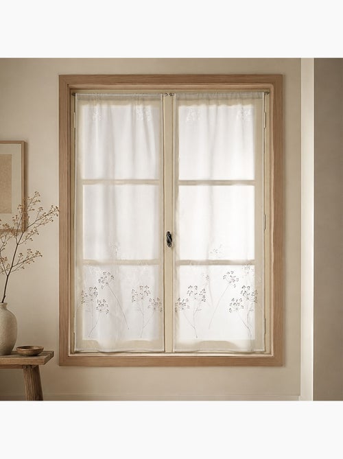 Par de cortinas ligeras bordadas con motivos vegetales - Kiabi