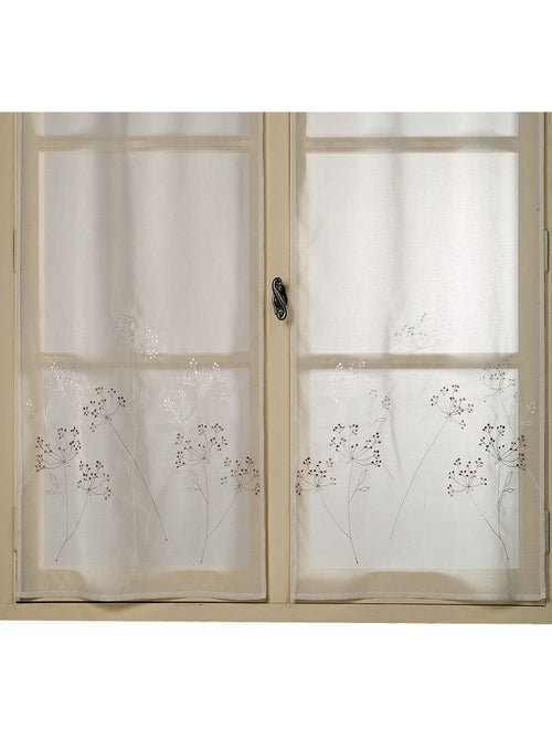 Par de cortinas ligeras bordadas con motivos vegetales - Kiabi