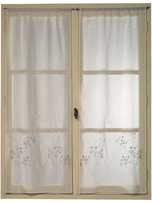 Par de cortinas ligeras bordadas con motivos vegetales - Kiabi