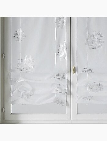 Par de cortinas ligeras con cordón para subir, con estampado plateado
