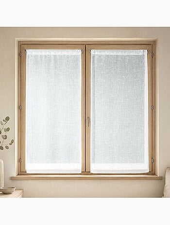 Par de cortinas ligeras con efecto flameado plateado