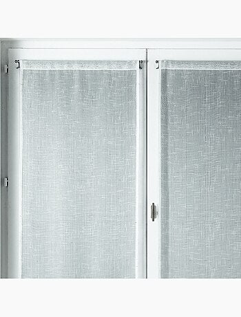 Par de cortinas ligeras con efecto flameado plateado