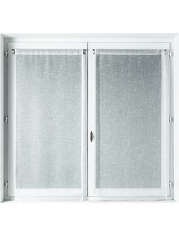 Par de cortinas ligeras con efecto flameado plateado