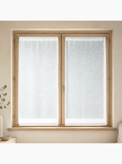 Par de cortinas ligeras con efecto flameado plateado - Kiabi