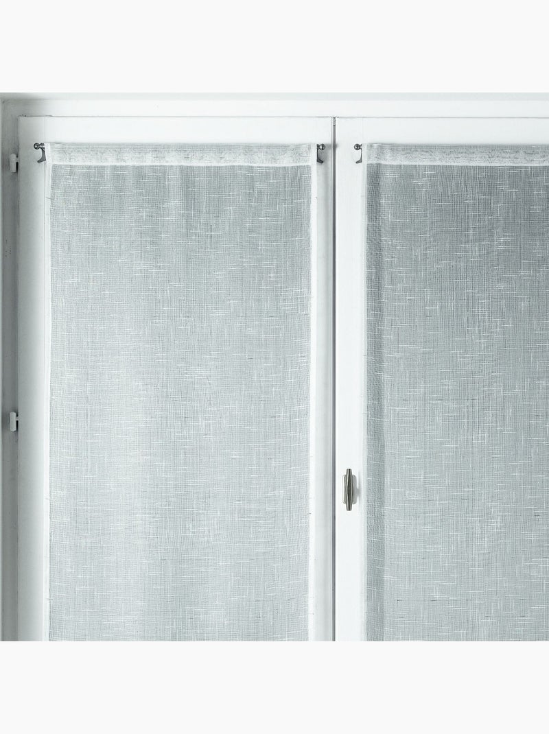 Par de cortinas ligeras con efecto flameado plateado Blanco - Kiabi