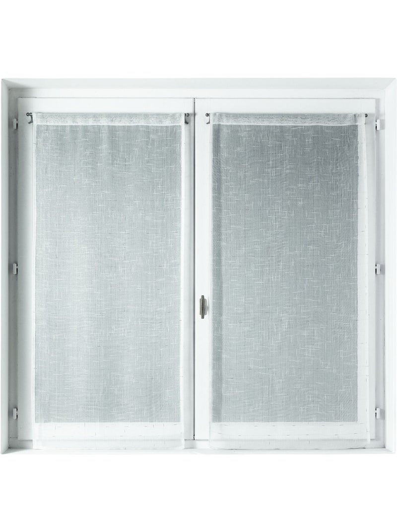 Par de cortinas ligeras con efecto flameado plateado Blanco - Kiabi