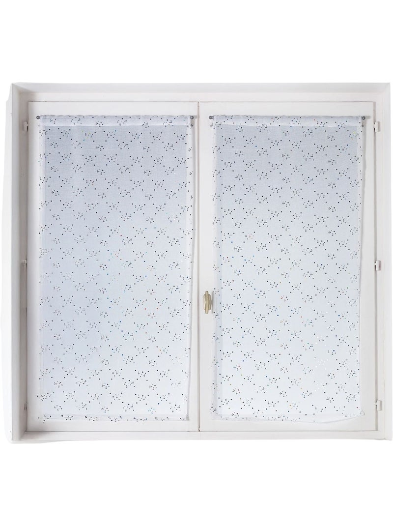 Par de cortinas ligeras con motivos de puntitos Blanco - Kiabi