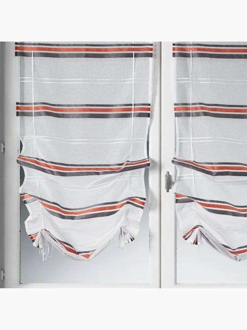 Par de cortinas ligeras con rajas horizontales para subir - Kiabi Par de cortinas ligeras con rajas horizontales para subir - Kiabi