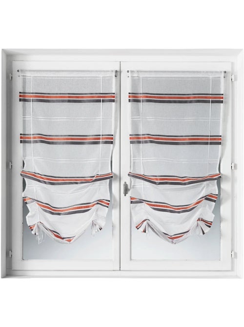 Par de cortinas ligeras con rajas horizontales para subir - Kiabi Par de cortinas ligeras con rajas horizontales para subir - Kiabi