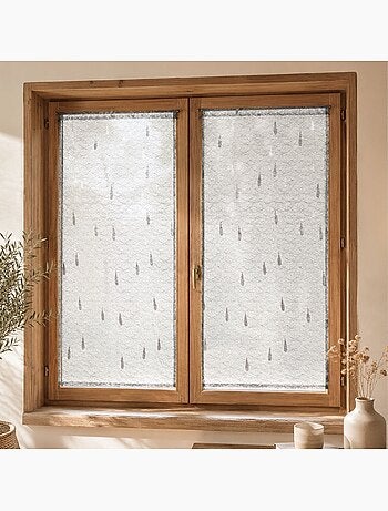 Par de cortinas ligeras de organza jacquard con motivos de gotas