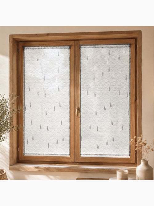 Par de cortinas ligeras de organza jacquard con motivos de gotas - Kiabi