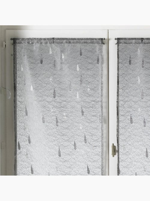 Par de cortinas ligeras de organza jacquard con motivos de gotas - Kiabi