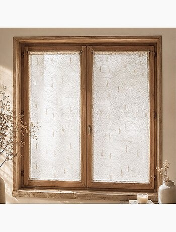 Par de cortinas ligeras de organza jacquard con motivos de gotas