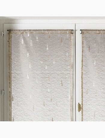 Par de cortinas ligeras de organza jacquard con motivos de gotas