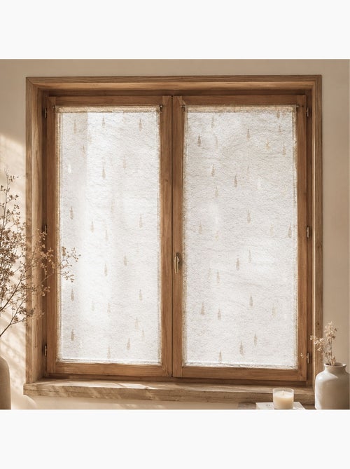 Par de cortinas ligeras de organza jacquard con motivos de gotas - Kiabi