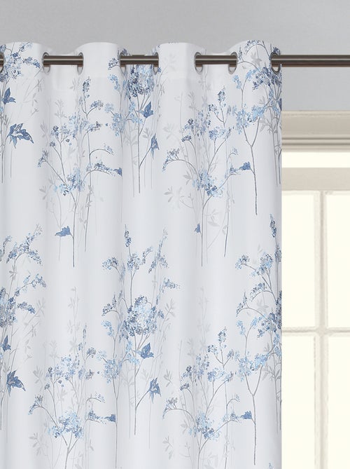 Par de cortinas opacas con ojales y estampado vegetal - Kiabi