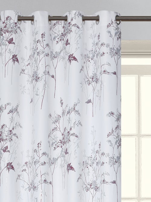 Par de cortinas opacas con ojales y estampado vegetal - Kiabi