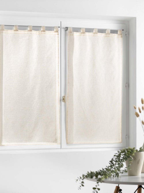 Par de cortinas pequeñas con efecto de lino tejido - Kiabi