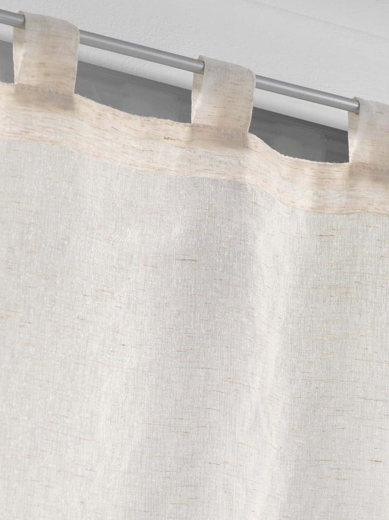 Par de cortinas pequeñas con efecto de lino tejido Beige - Kiabi